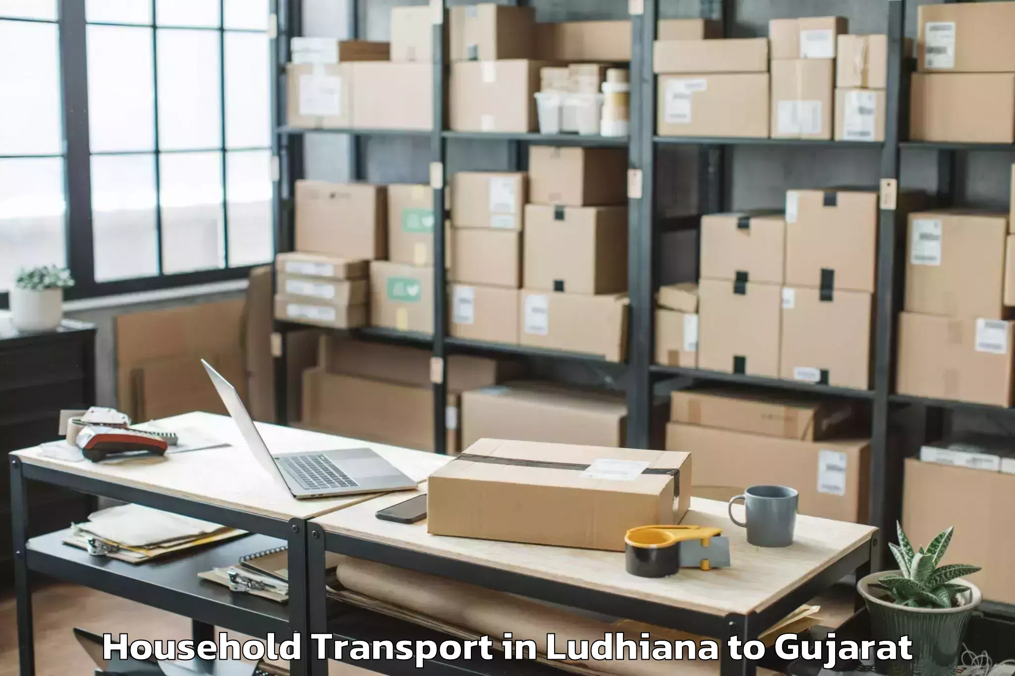 Efficient Ludhiana to Jasdan Household Transport